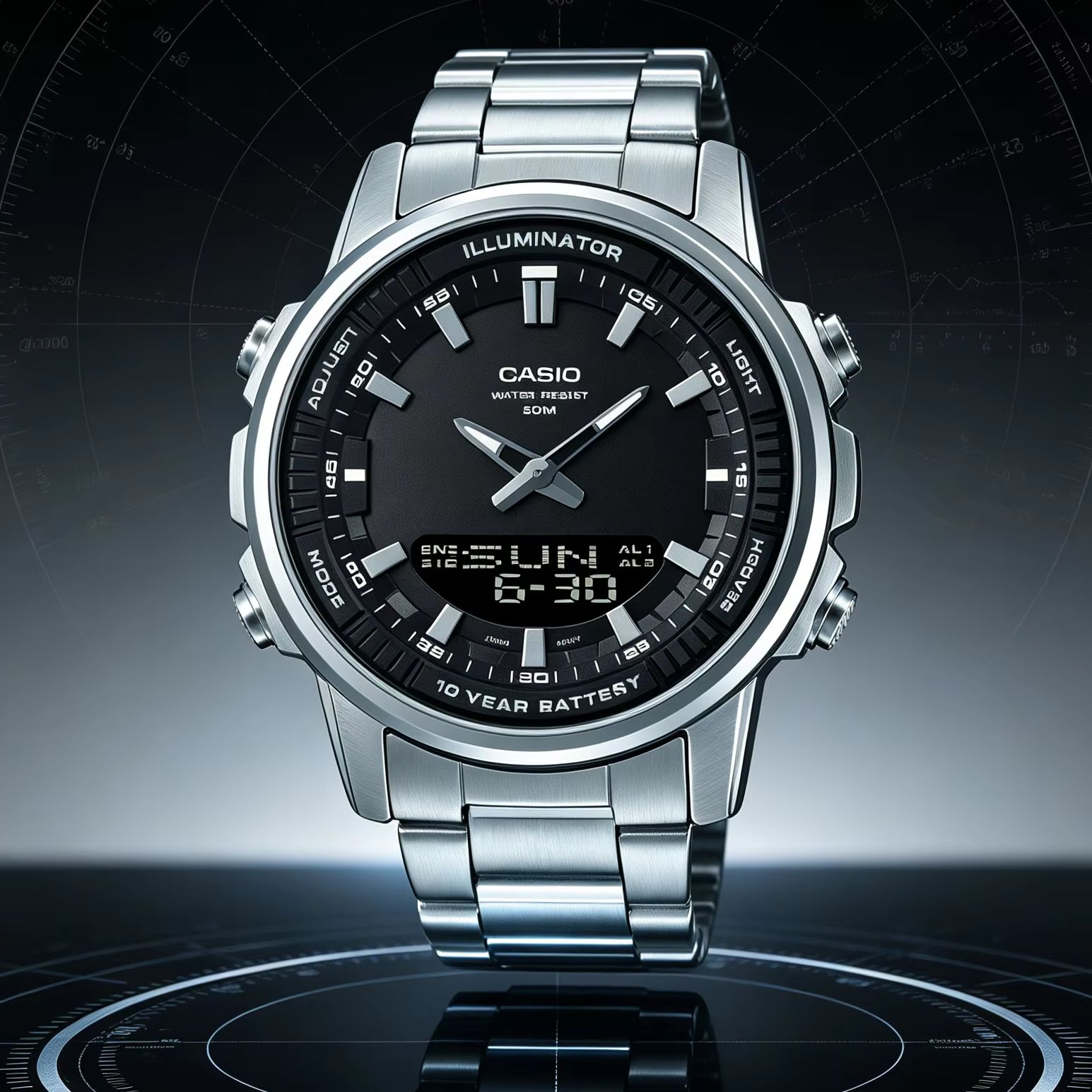 Smartwatch Casio Watches For Men - Casio AMW‑880D | Stainless Steel Men
