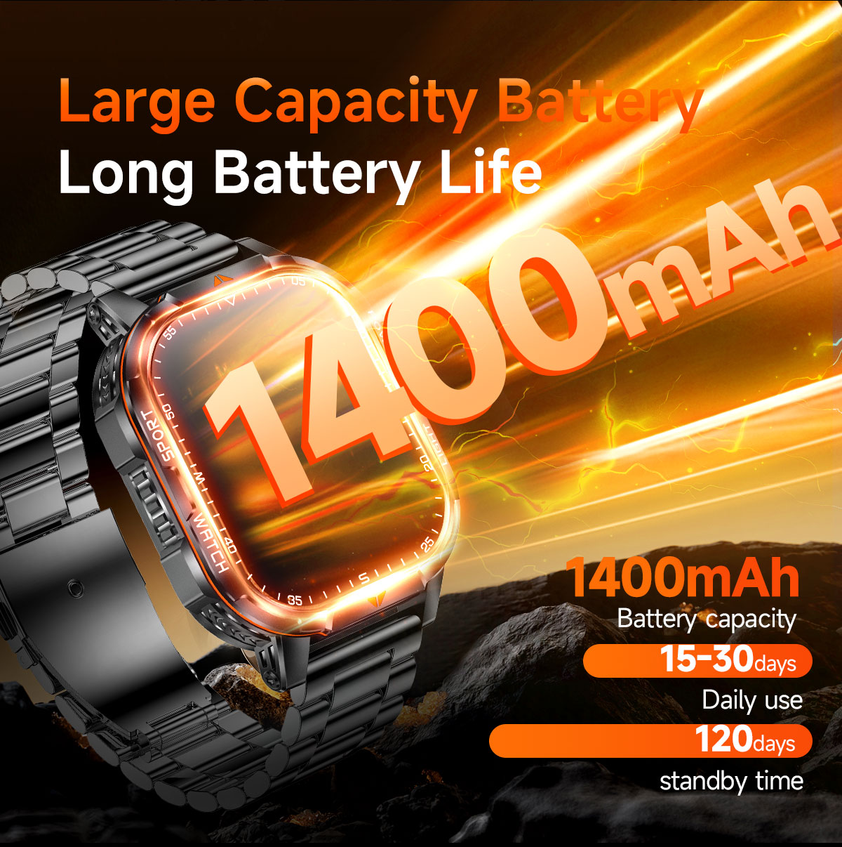 2026 New 1400mAh Super Large B - Smartwatch Trending Watches For Men recension och pris