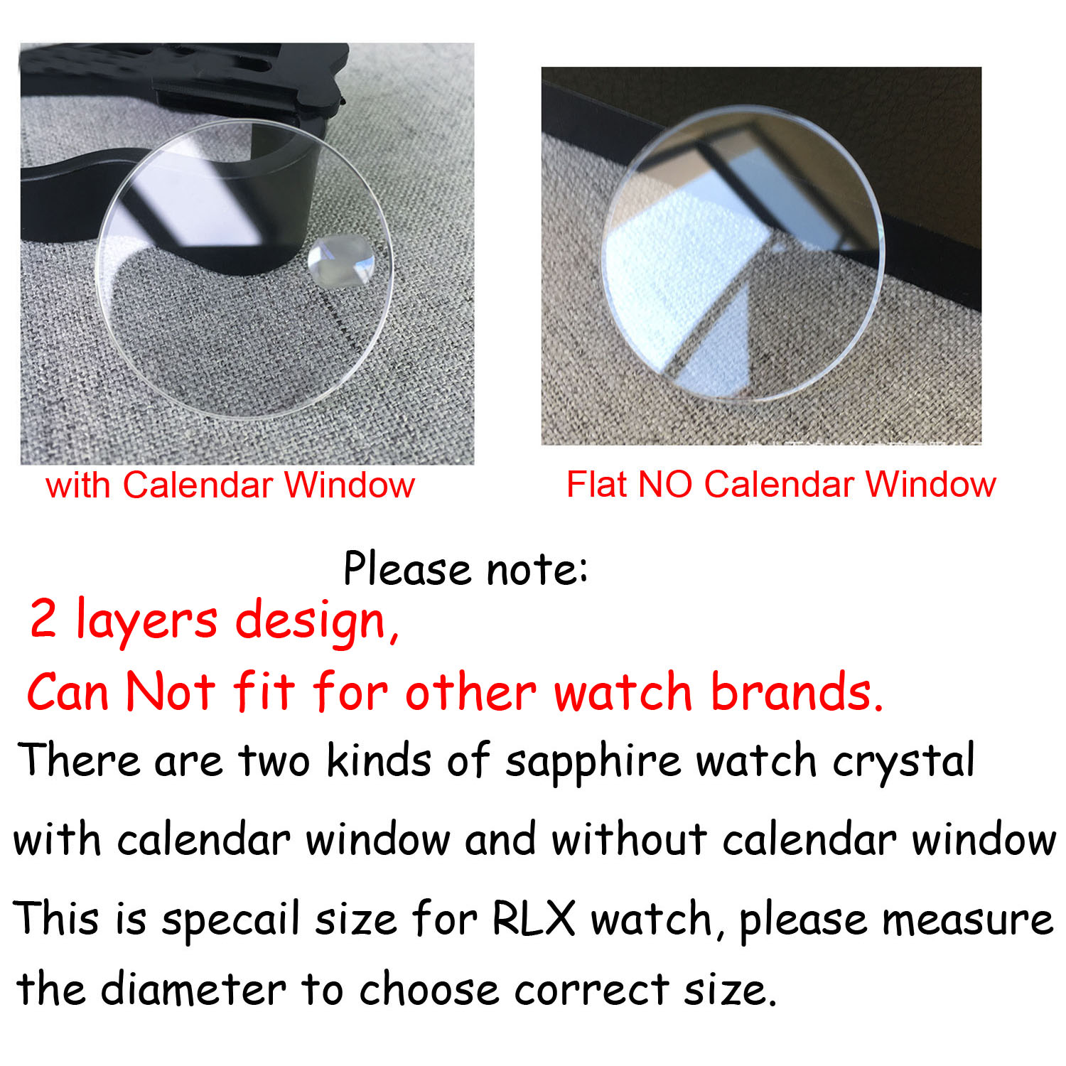 Round Flat Sapphire Replacemen - Watch Crystal Replacement recension och pris
