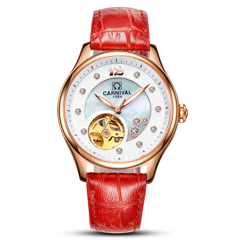 Switzerland CARNIVAL Luxury Wo - Skeleton Mechanical Watch recension och pris