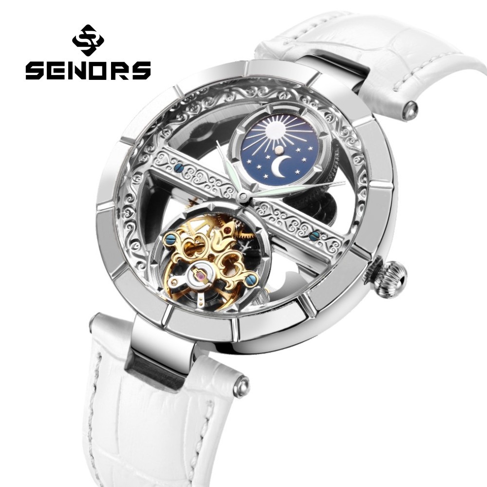 Luxury Women's Waterproof Skel - Skeleton Mechanical Watch recension och pris