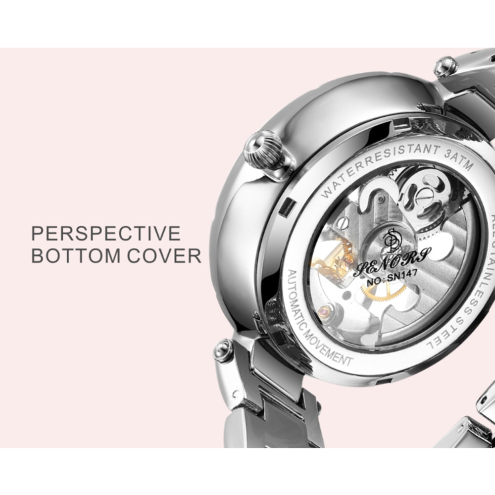 Luxury Women's Waterproof Skel - Skeleton Mechanical Watch recension och pris