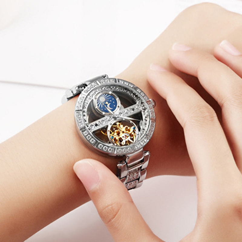 Ladies Watch Automatic Woman L - Skeleton Mechanical Watch recension och pris
