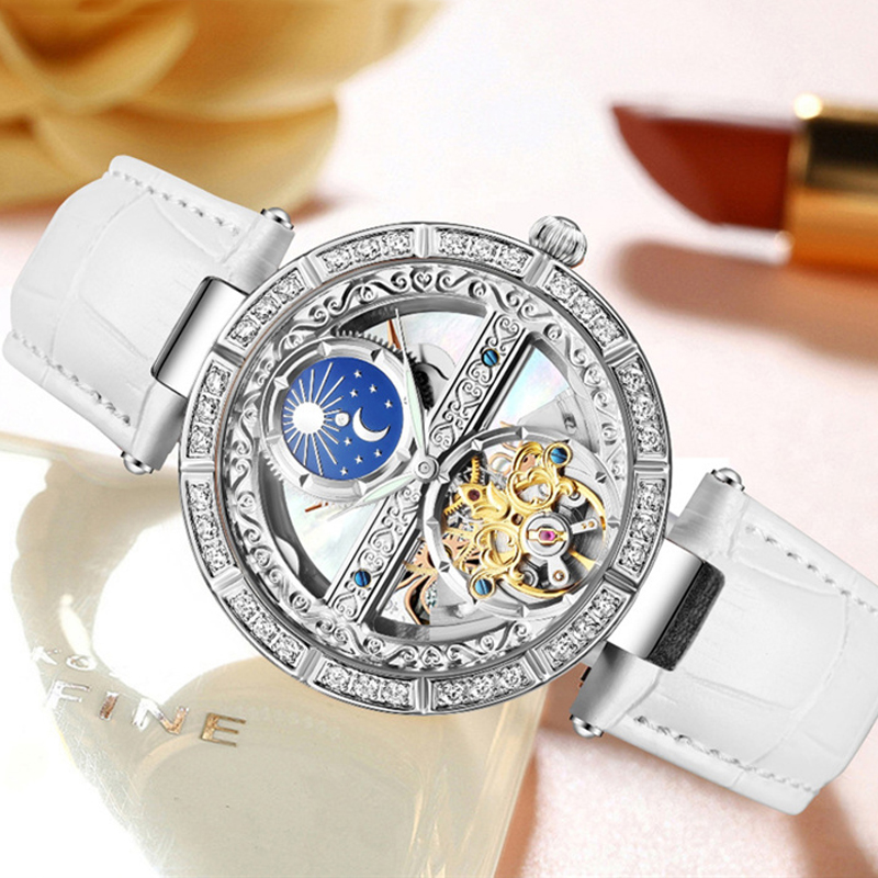 Ladies Watch Automatic Woman L - Skeleton Mechanical Watch recension och pris