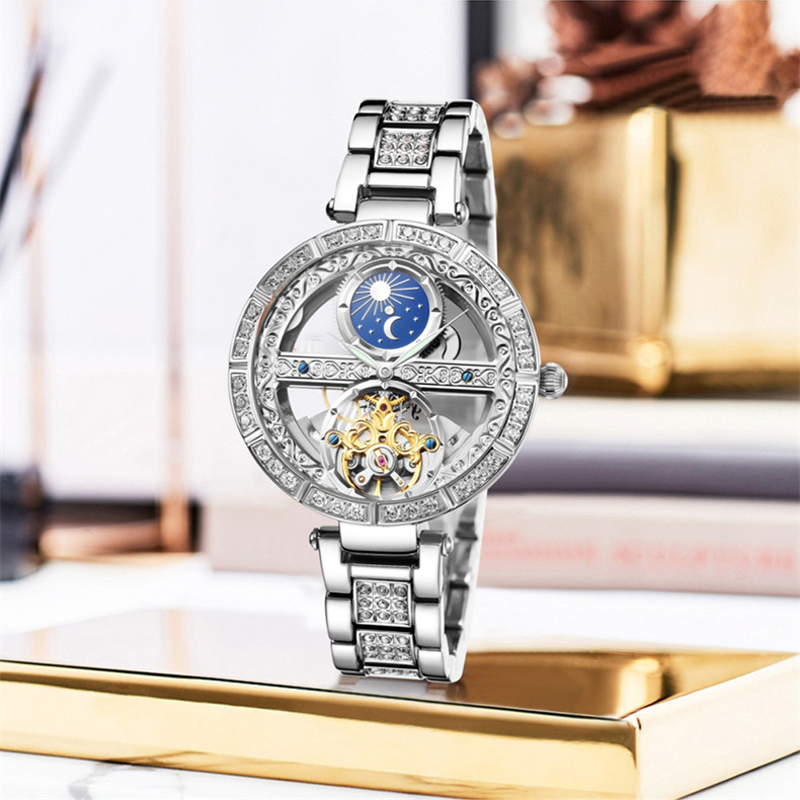 Ladies Watch Automatic Woman L - Skeleton Mechanical Watch recension och pris