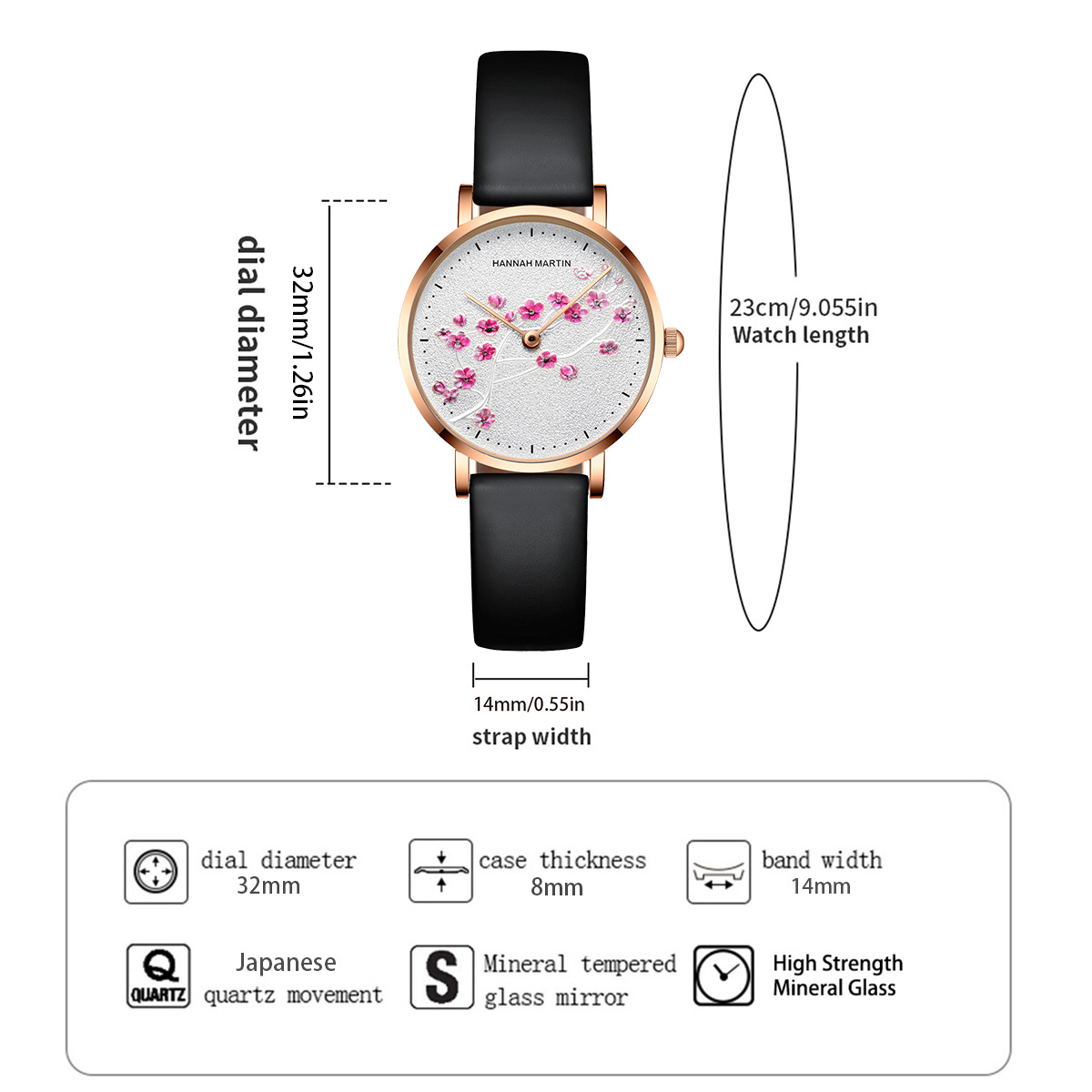 HANNAH MARTIN Women Watch 1324 - Anti-Magnetic Watch recension och pris