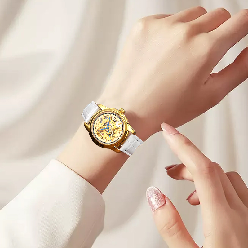 Women automatic watch fashion  - Skeleton Mechanical Watch recension och pris