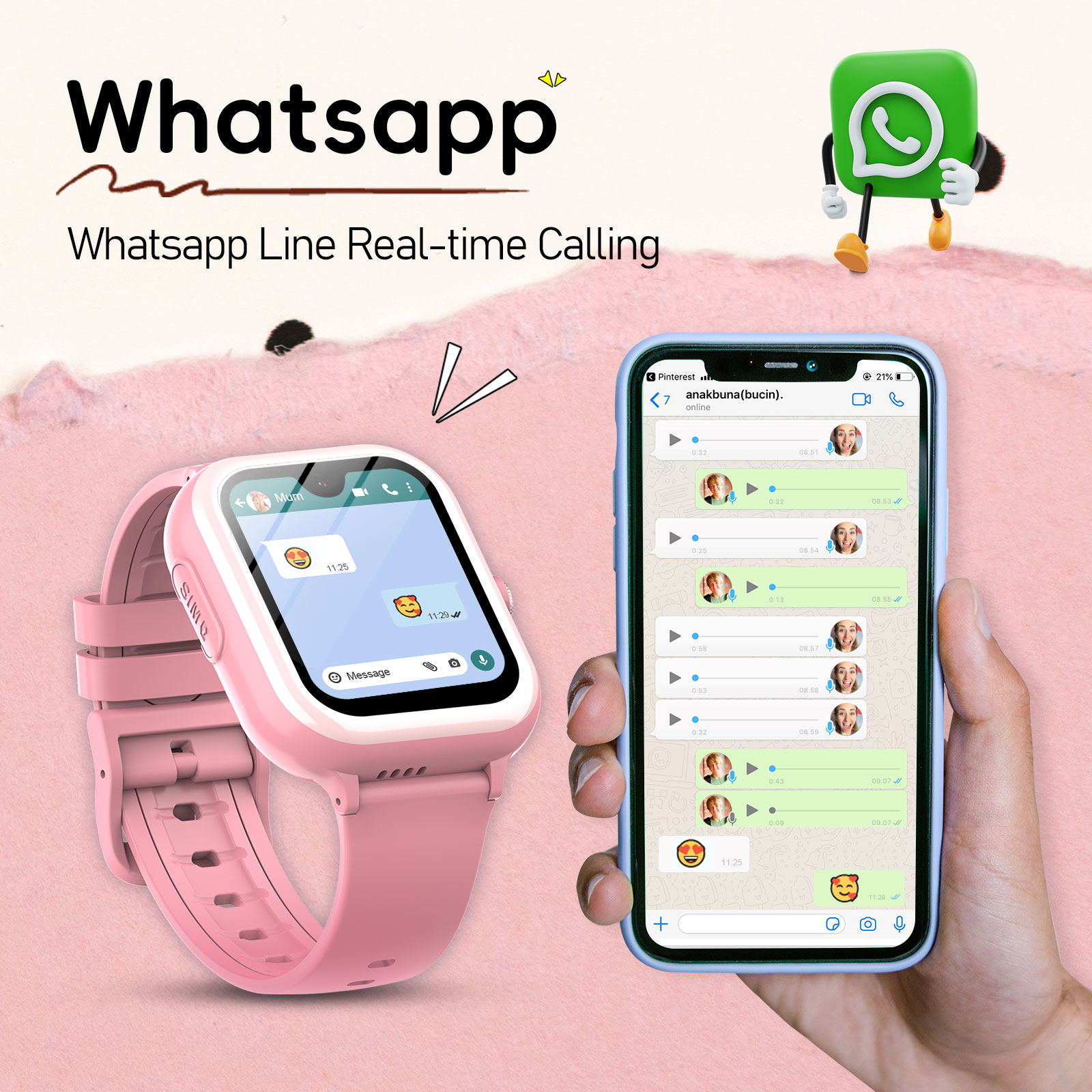 Wonlex 4G Kids Smart Watch wit - Smartwatch Watch Whatsapp recension och pris