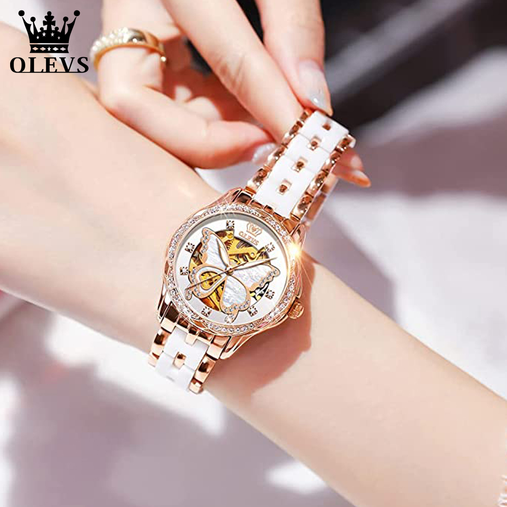 OLEVS Women's Automatic Watche - Skeleton Mechanical Watch recension och pris